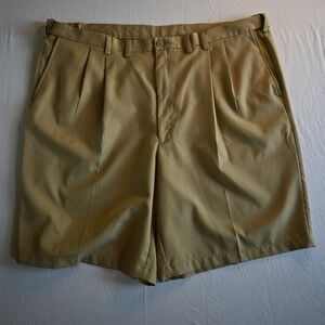 Haggar‎ 48x10" Khaki Cool 18 Expander Waist Performance Golf Mens Shorts